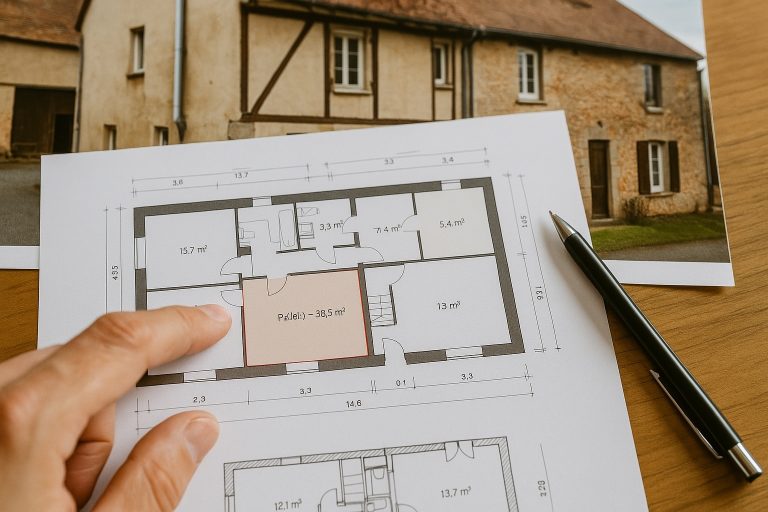 Des plans d'architecture en vue de calculer la surface pour un DPE