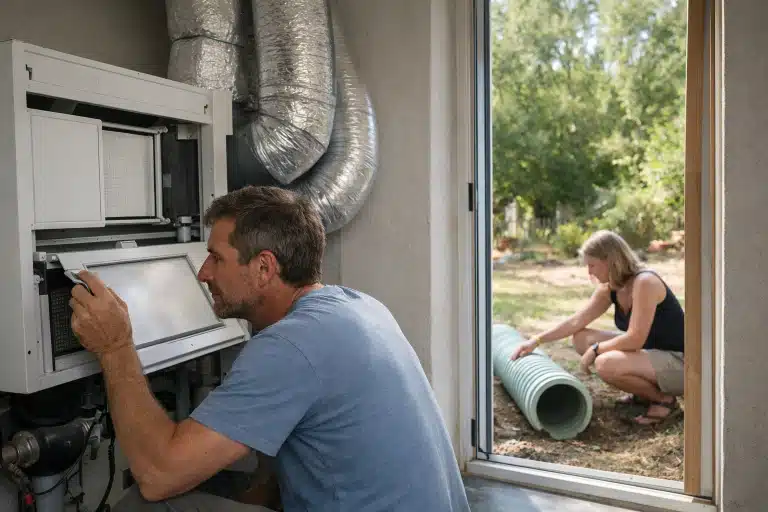 Puits canadien versus VMC double flux pour refroidissement maison passive en été